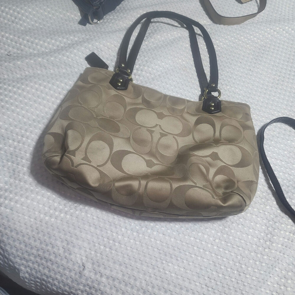 COACH GUC CAMPBELL SATEEN SIGNATURE SATCHEL BAG - Picture 5 of 8